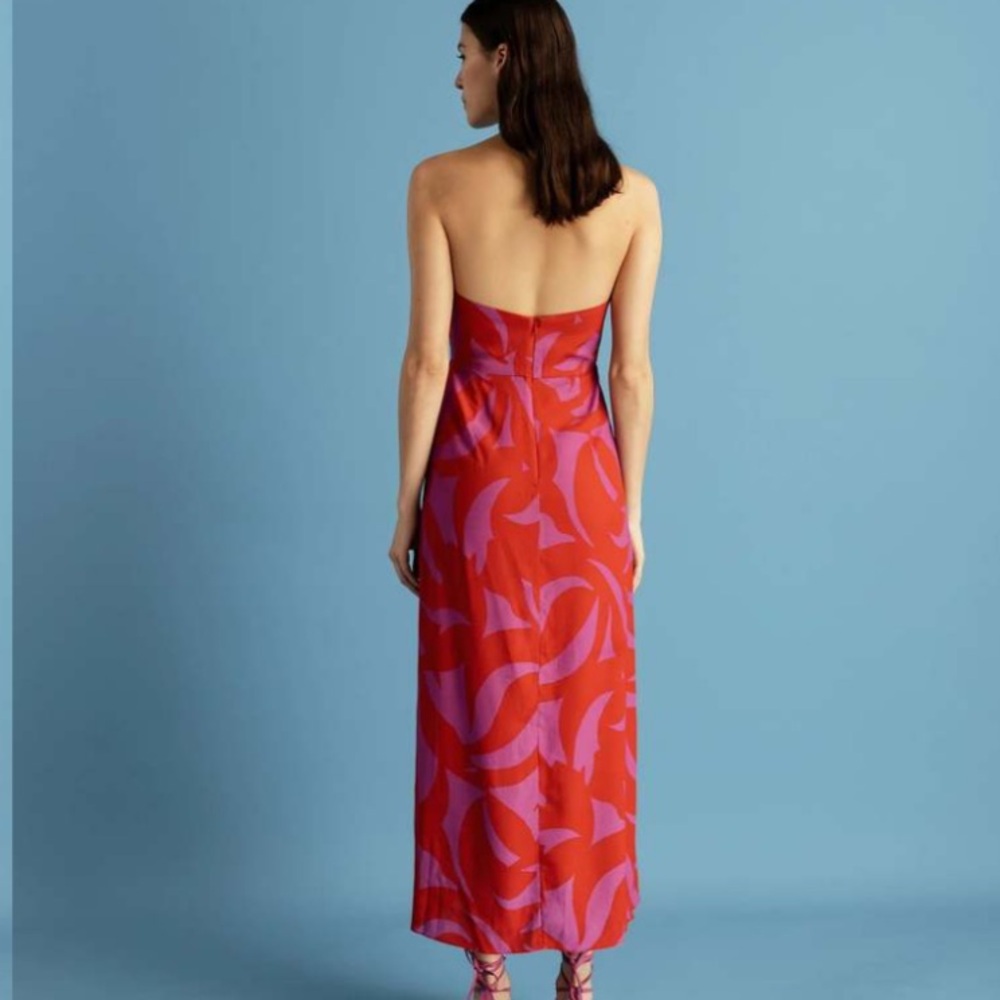 Cala De La Cruz Roge Maxi Midi dress gammi magenta halter cut outs size medium - Picture 4 of 10